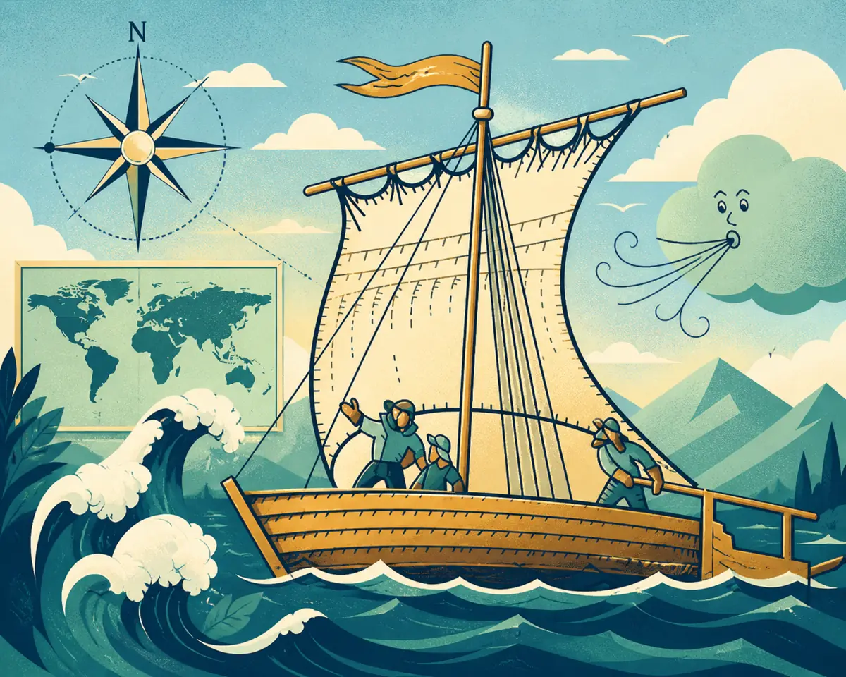 Zeilboot illustratie